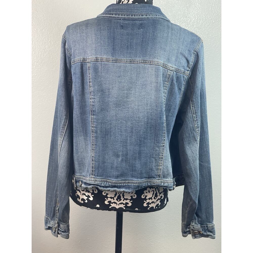 EST 1946 Denim distressed blue jean jacket 18 to 20 W Vintage - Picture 5 of 9